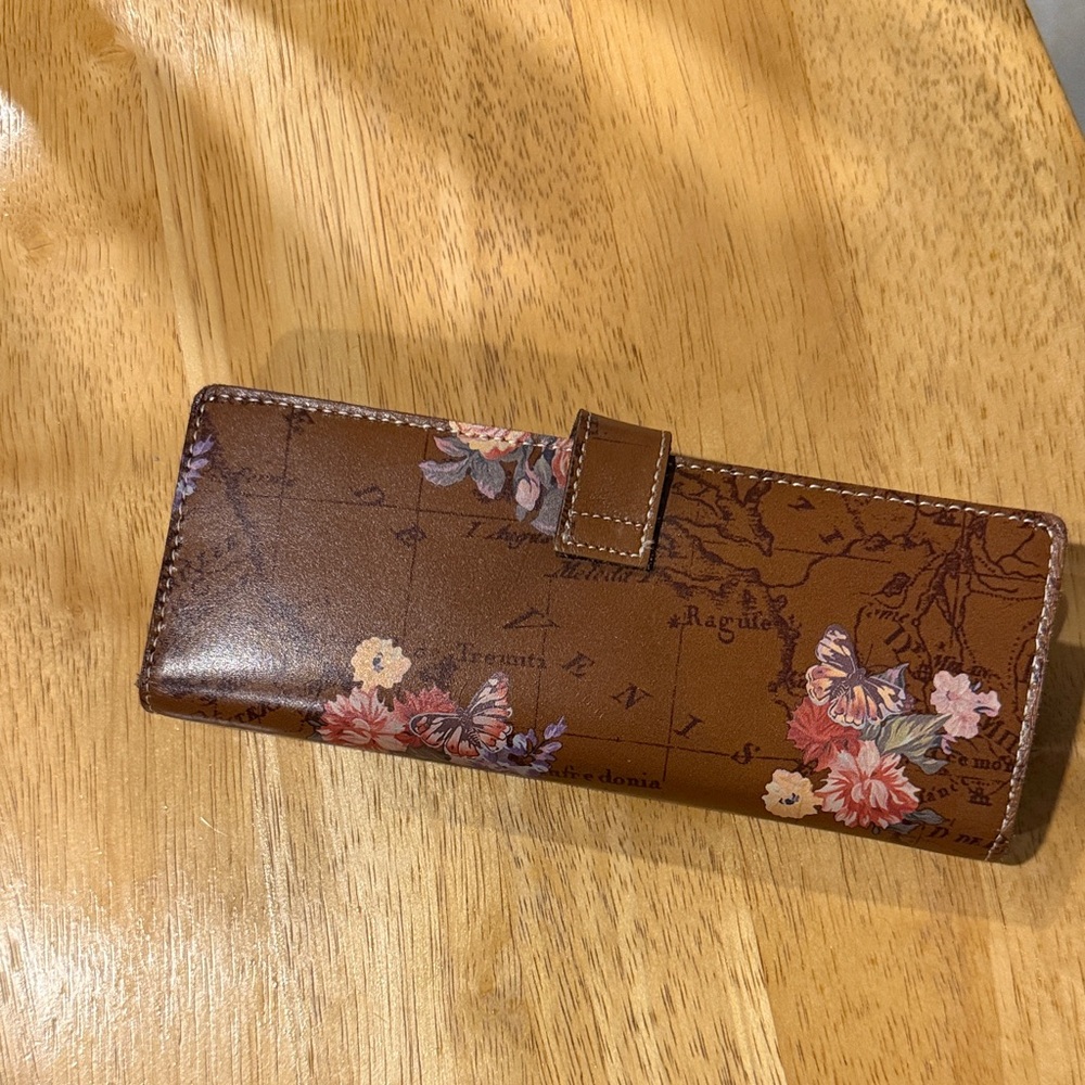 Patricia Nash Brown Floral Map-Print Long Wallet - Picture 4 of 10